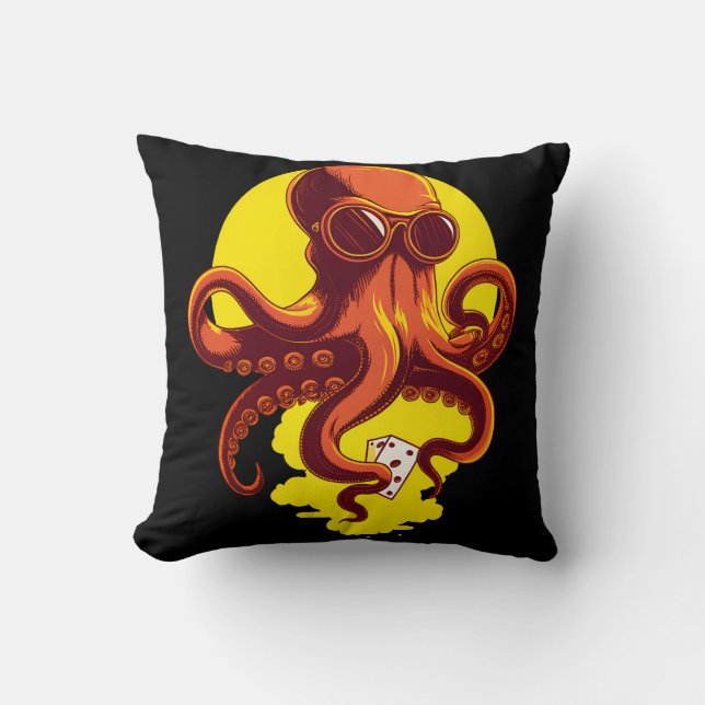 Orange Smart Octopus Cushion (Front)