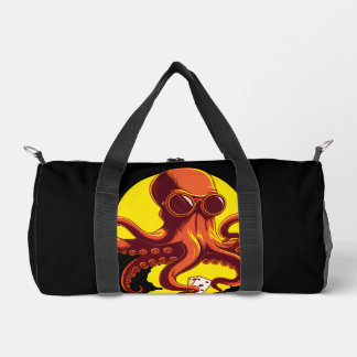 Orange Smart Octopus Duffle Bag
