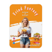 Orange Smiling Blonde Woman Fries Family Fun