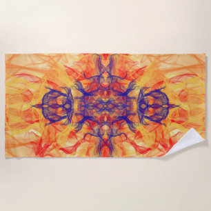ORANGE SMOKE - Fractal Art - Beach Towel