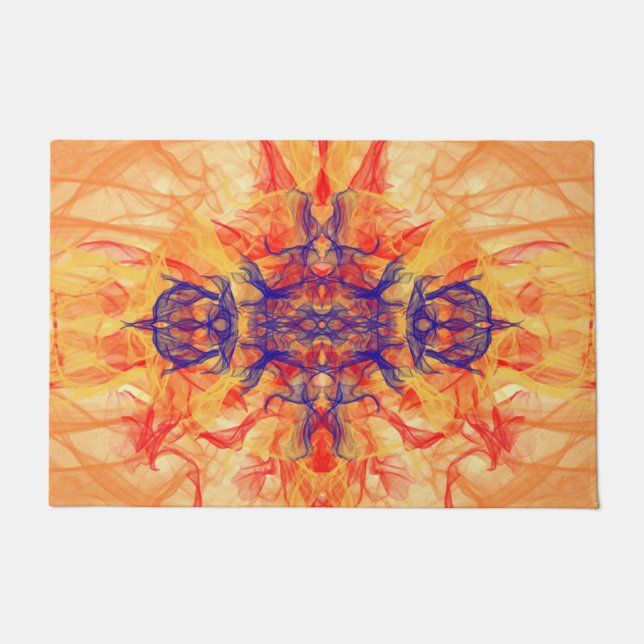 ORANGE SMOKE - Fractal Art - Doormat (Front)