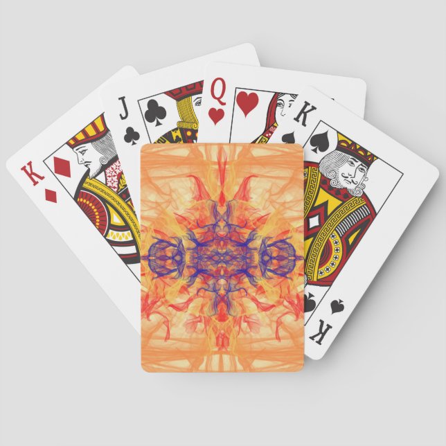 ORANGE SMOKE - Fractal Art - Playing Cards (Back)