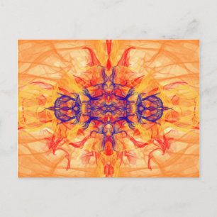 ORANGE SMOKE - Fractal Art - Postcard