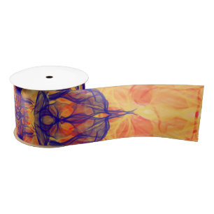 ORANGE SMOKE - Fractal Art - Satin Ribbon