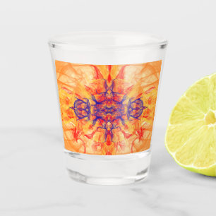 ORANGE SMOKE - Fractal Art - Shot Glass