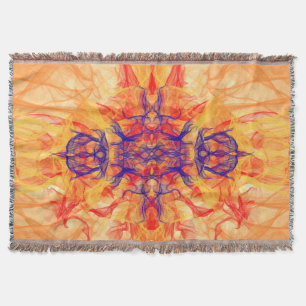 ORANGE SMOKE - Fractal Art - Throw Blanket