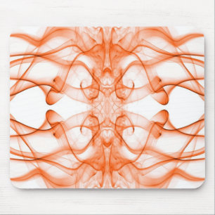 Orange Smoke Symmetrical Minimalist White Mouse Pad