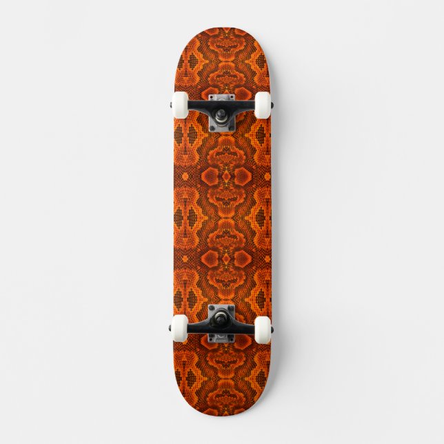 Orange Snake Texture SkateBoard (Front)