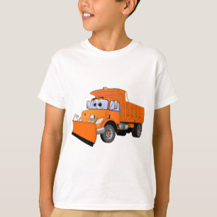 Orange Snow Plough Cartoon T-Shirt