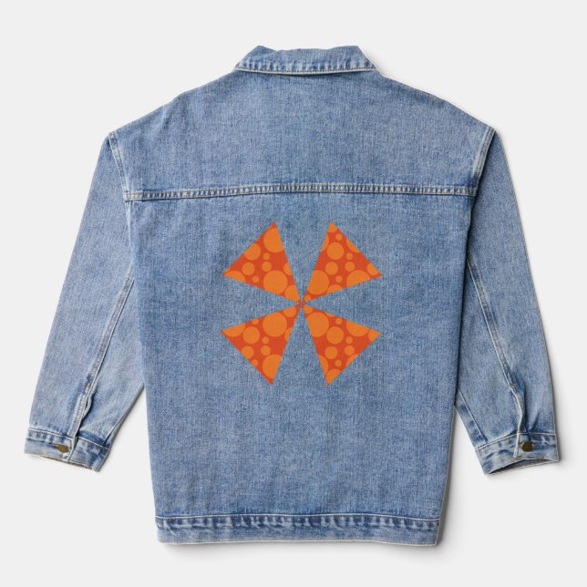 Orange Soap Bubbles  Denim Jacket (Back)