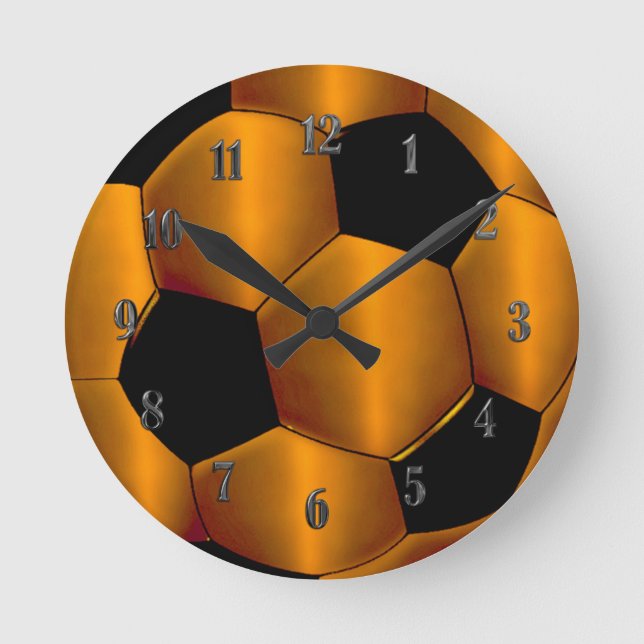 Orange Soccer Ball Clock (Front)