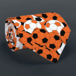 Orange Soccer Ball Collage - Two Side Print Tie<br><div class="desc">Orange Collage Soccer Ball Tie - Two side print. A great gift for a soccer player, football fan or soccer team coach, a fun sports design featuring a collage image of football soccer balls. ⭐99% of my designs in my store are done in layers. This makes it easy for you...</div>