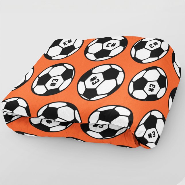 Orange Soccer Ball Number Pattern Fleece Blanket (Creator Uploaded)