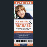 Orange Soccer Bar Mitzvah Invites<br><div class="desc">Soccer themed bar mitzvah invites are cool and fun!  They look like a sports ticket to celebrate the event of the season.</div>