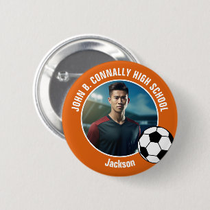 Orange Soccer Player Photo High School Spirit 6 Cm Round Badge