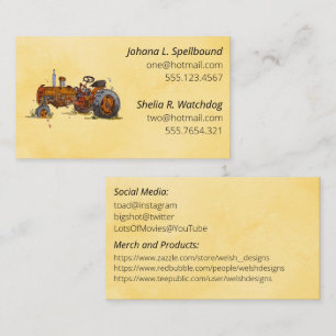 Orange Social introduction calling card-tractor Business Card