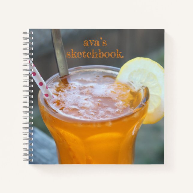 Orange Soda customisable sketch notebook (Front)