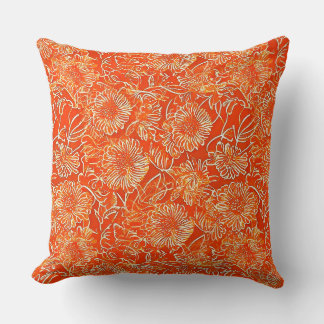 Orange soft flowers cushion