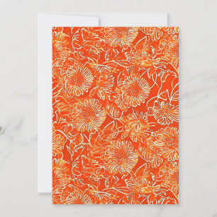 Orange soft flowers invitation