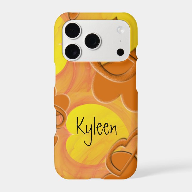 Orange Solid Hollow Shadow Hearts Custom (Back)