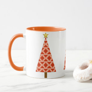 Orange Southwestern Pattern Christmas Tree Mug