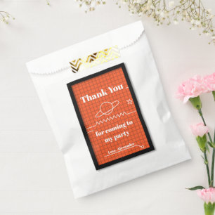 Orange Spaceship Control Screen Thank You Gift Favour Bag