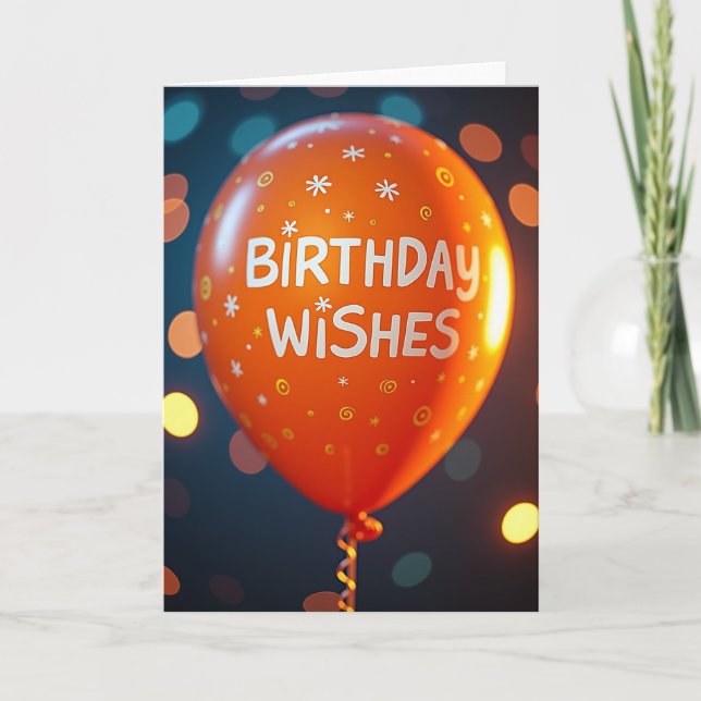 Orange Sphere Wishes Card (Front)