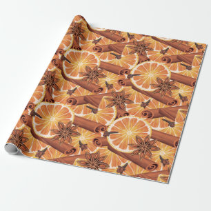 Orange Spice Christmas Wrapping Paper
