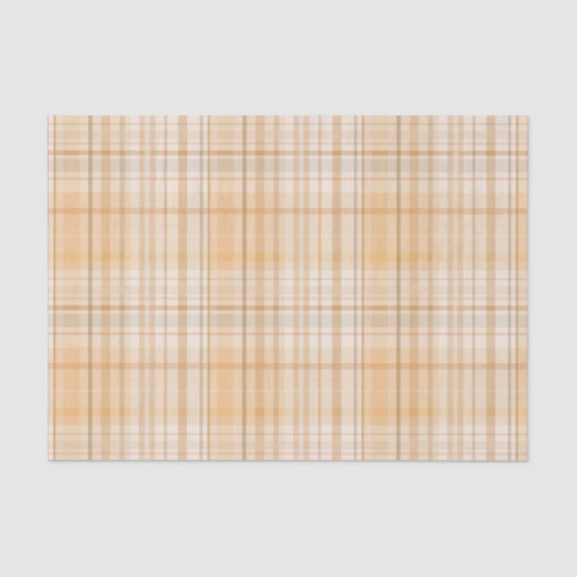 Orange Spice Tartan Plaid Pattern Print Tissue Paper (Front)