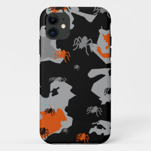 Orange Spider Camo iPhone 11 Case