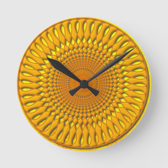 Orange Spiral Round Clock (Front)
