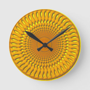 Orange Spiral Round Clock