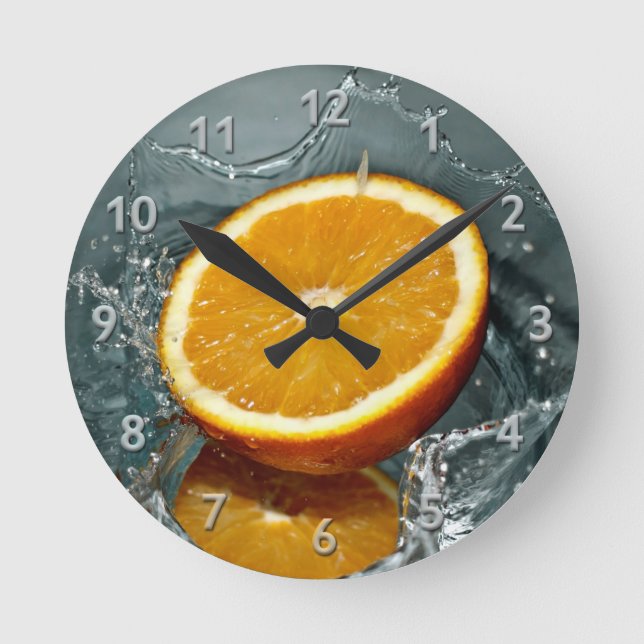 Orange Splash wall clock (Front)