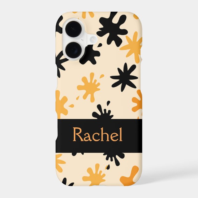 Orange Splat Attack Personalised iphone 7 (Back)