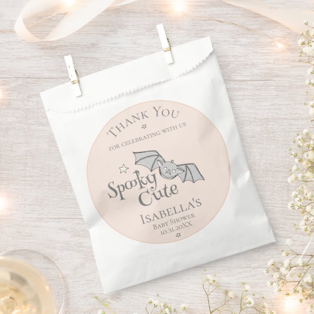 Orange Spooky Cute Bats Baby Halloween Favour Bag (Clipped)