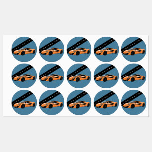 Orange Sports Car Stickers