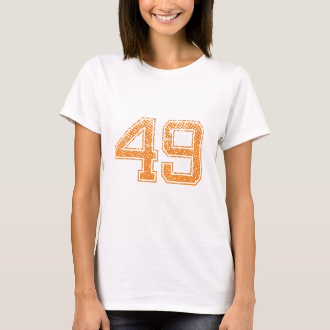 Orange Sports Jerzee Number 49.png T-Shirt (Front)