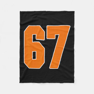 Orange Sports Number 67 Jersey Uniform Player Fan  Fleece Blanket