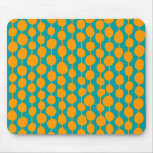 Orange Spots and Lines Mouse Pad