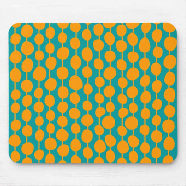Orange Spots and Lines Mouse Pad (Front)