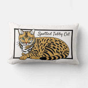 Orange Spotted Tabby Cat Lumbar Cushion