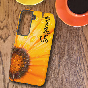 Orange Spring Flash African Daisy Close-Up Photo Samsung Galaxy Case