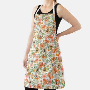 Orange Spring Flowers Apron