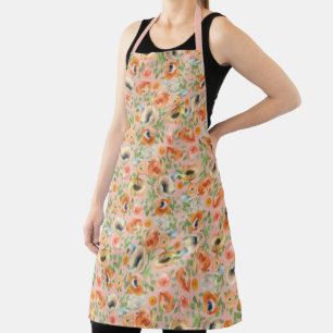 Orange Spring Flowers Apron