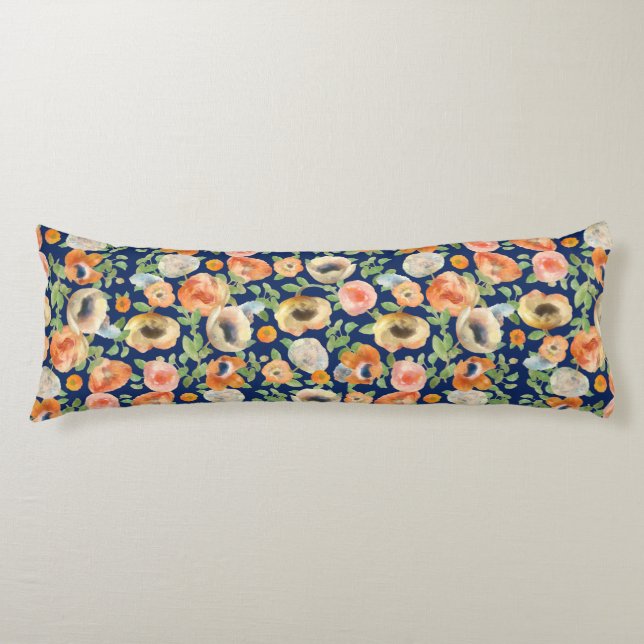 Orange Spring Flowers Body Cushion (Front)