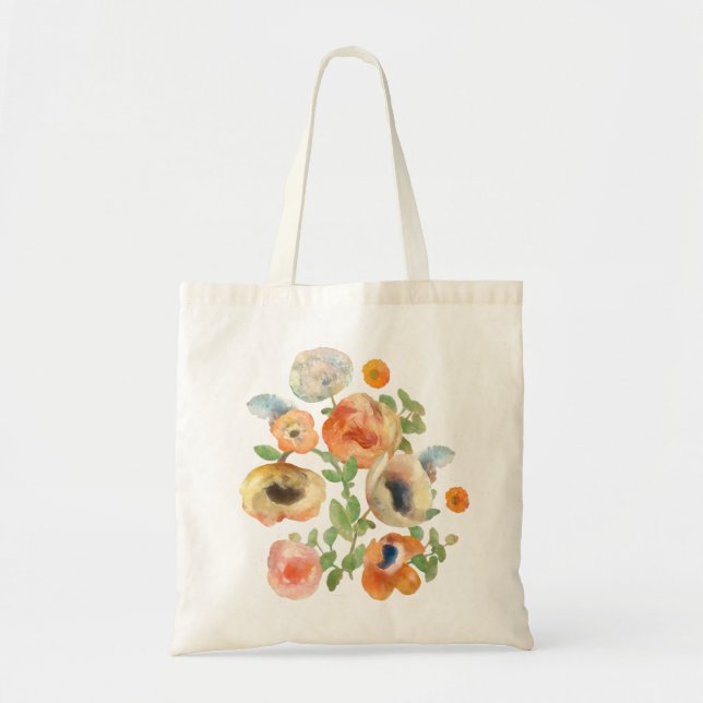 Orange Spring Flowers Bouquet Tote Bag (Front)