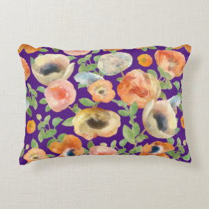 Orange Spring Flowers Decorative Cushion