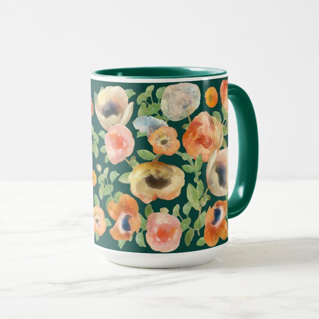 Orange Spring Flowers Mug (Front Right)