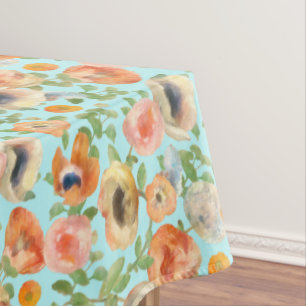 Orange Spring Flowers Tablecloth
