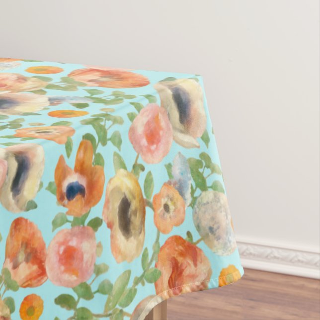 Orange Spring Flowers Tablecloth (In Situ)